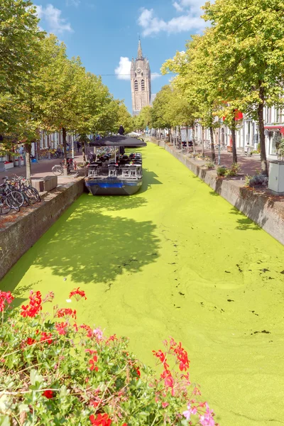 Delft. Il pittoresco canale della città . — Foto Stock