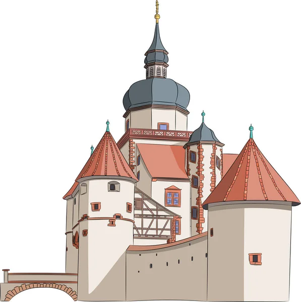 Wurzburg. Fort Marienburg. — Vector de stock