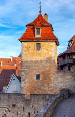 Rothenburg ob der Tauber. Eski ünlü ortaçağ şehri.