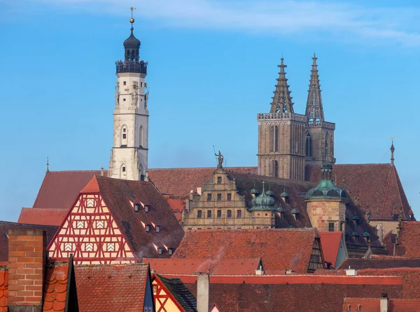 Rothenburg ob der Tauber. Antigua ciudad medieval famosa. — Foto de Stock