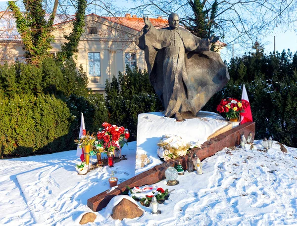 Poznan Poland January 2011 Monument Pope John Paul Tumskiy Island — Stock Photo, Image