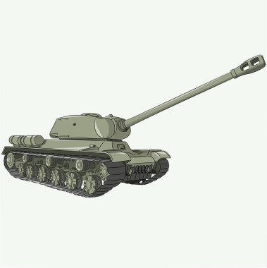 İkinci Dünya Savaşı 'nın ünlü Sovyet ağır tankı beyaz arka planda..