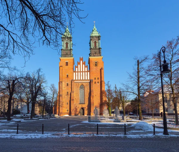 Poznan. Catedral na Ilha Tumskiy em um dia ensolarado. — Fotografia de Stock