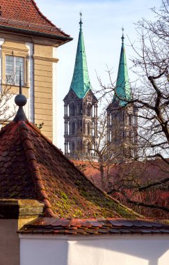 Bamberg. Eski şehir sokağı.