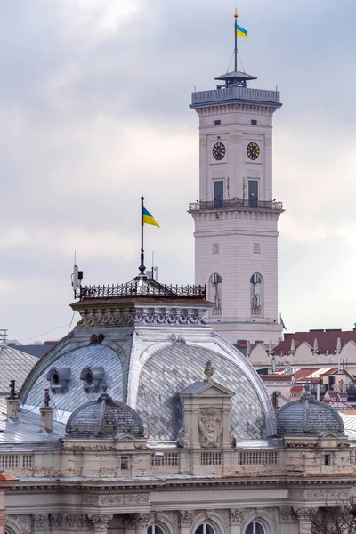 Aerial View City Observation Deck Day Lviv Ukraine — Stock Photo, Image