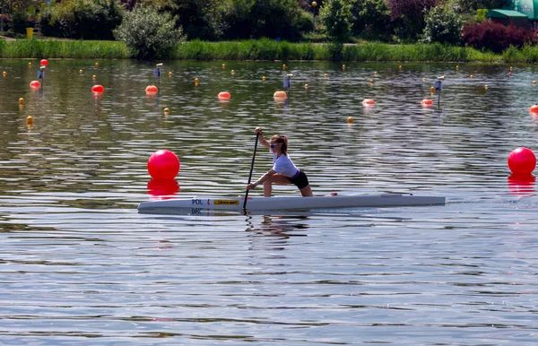 Poznan. Competições internacionais em canoagem e caiaque. — Fotografia de Stock