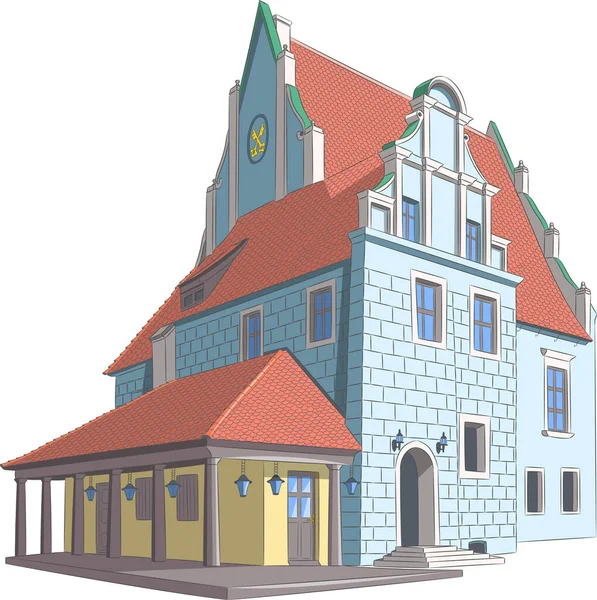 Poznan. Der alte berühmte mittelalterliche Marktplatz im historischen Zentrum der Stadt. — Stockvektor