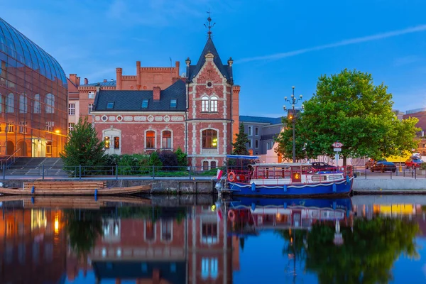 Den Centrala Stadsvallen Och Floden Gryningen Bydgoszcz Polen — Stockfoto