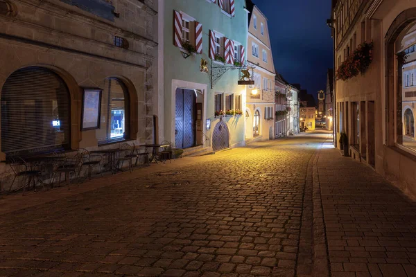 Rothenburg ob der Tauber. Altes berühmtes Mittelalter bei Sonnenuntergang. — Stockfoto