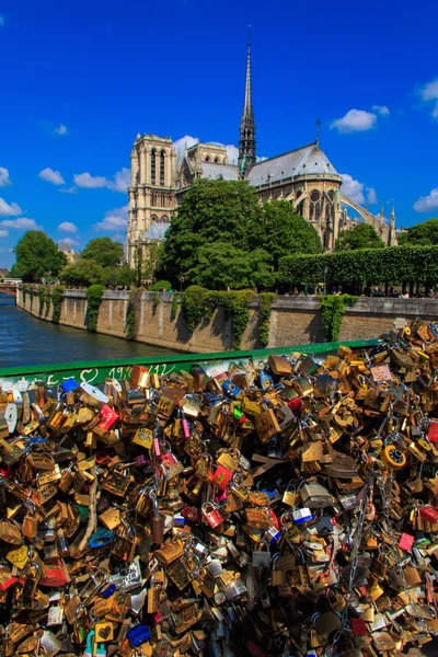France, Paris, bridge with locks — Stock Photo, Image