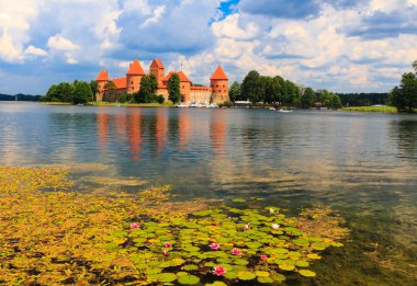 Old castle on the island, the town of Trakai, Lithuania clipart