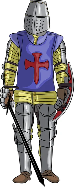 Vector caballero medieval — Vector de stock