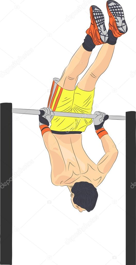 Vector Athlete On The Horizontal Bar Stock Vector By ©pillerss.