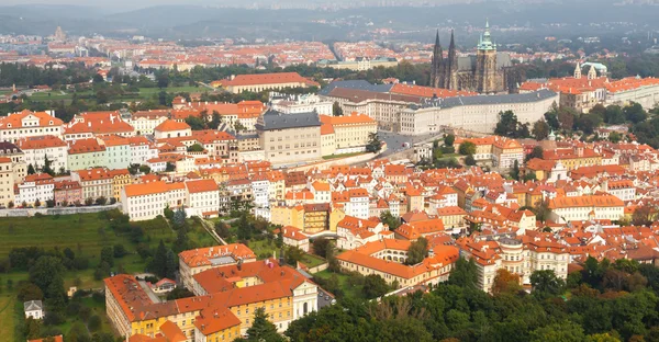 Uitzicht over Praag vanaf de hoogte van de heuvel Petrin. — Stockfoto