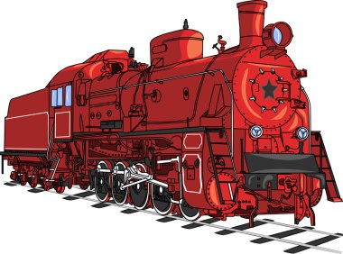 lokomotif tren vektör.