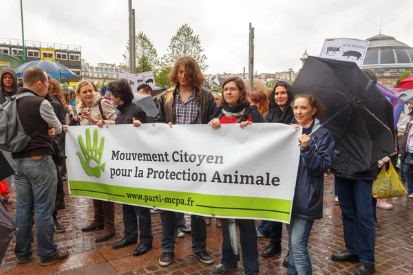Til Paris. Demonstration af vegetarer . - Stock-foto