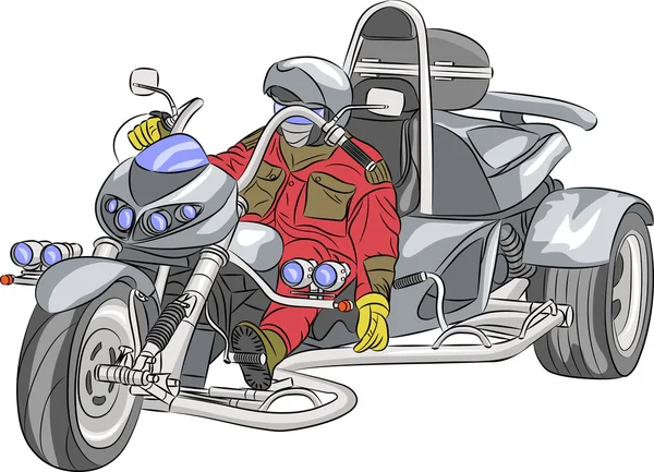 Векторный мотоциклист . — стоковый вектор
