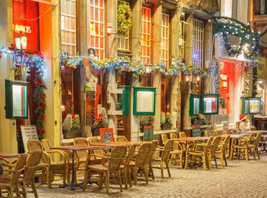 Bir şekilde dekore edilmiş Cafe. Noel.