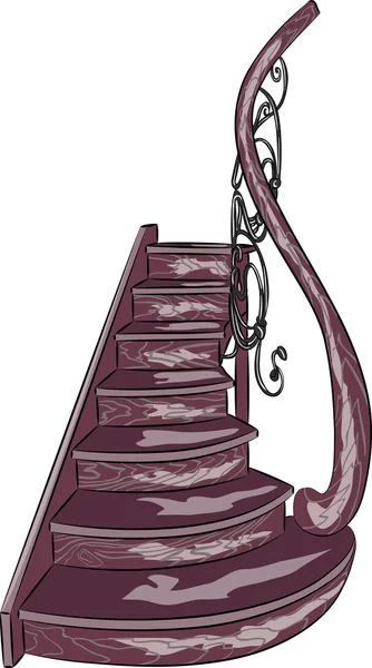矢量装饰木制楼梯 — 图库矢量图片