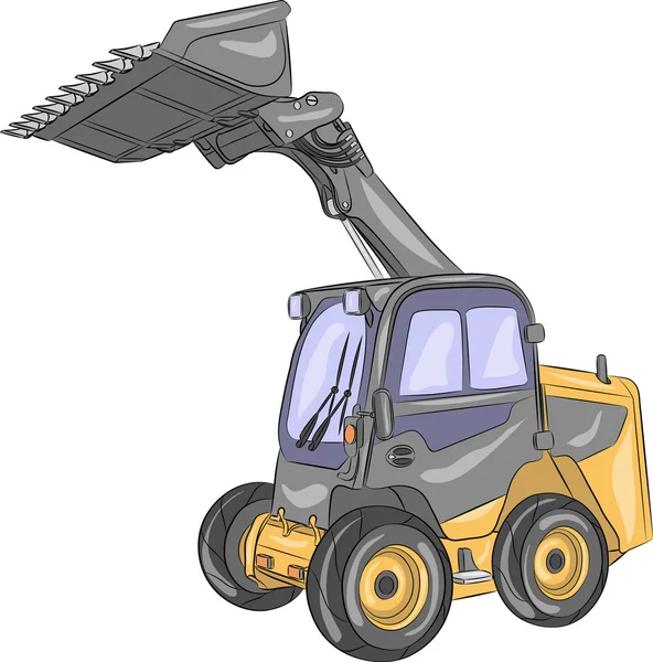 Vector compact wheel loader. — Stock Vector