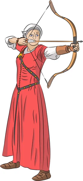 Векторная женщина лучник — стоковый вектор