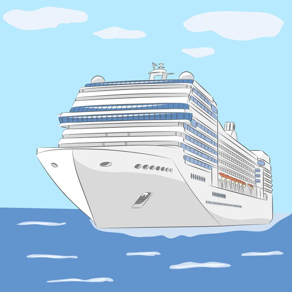 Vector. Cruise ship. — Stock Vector