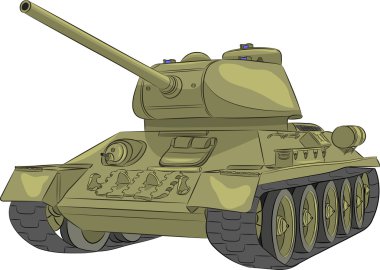 Vektör. Orta tank T-34-85.