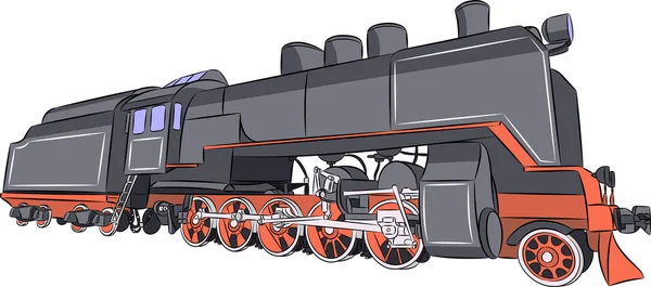 Locomotora de vapor . — Archivo Imágenes Vectoriales