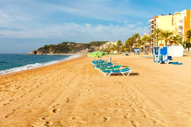Beach Lloret de Mar Costa Brava İspanya.