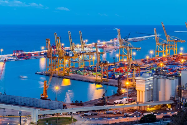 Barcelona. Seaport night. — Stock Photo, Image