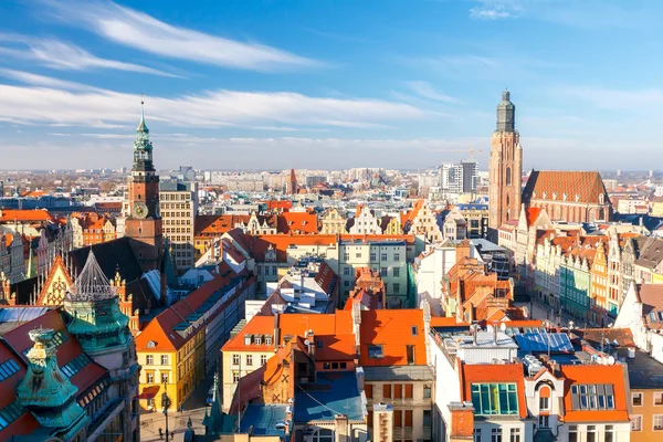 Wroclaw. Vista da cidade de cima  . — Fotografia de Stock