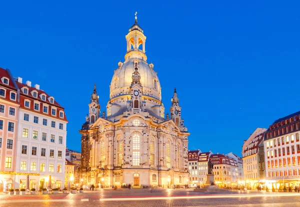 Dresden. Frauenkirche igreja à noite . — Fotografia de Stock