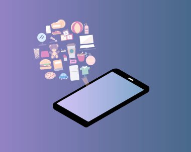 dijital yaş vektörü ile çevrimiçi alışveriş