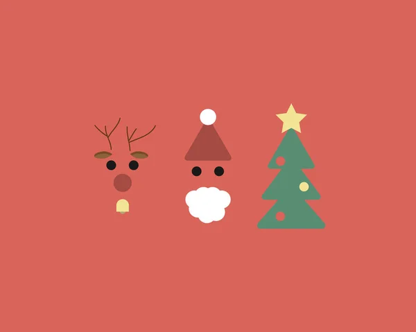 可爱而简单的圣诞背景 — 图库矢量图片