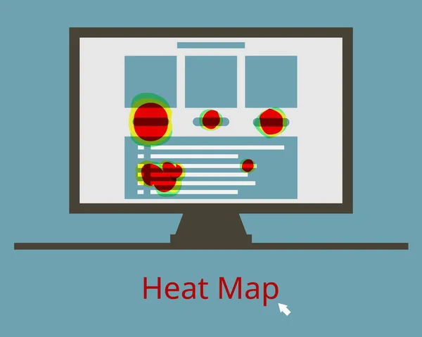 Técnica Visualización Datos Llamada Heatmap Página Web Muestra Comportamiento Del — Archivo Imágenes Vectoriales