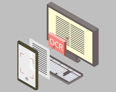 Optik Karakter Tanıma (OCR) teknolojisi, fotoğraf vektöründen metni tanıyarak