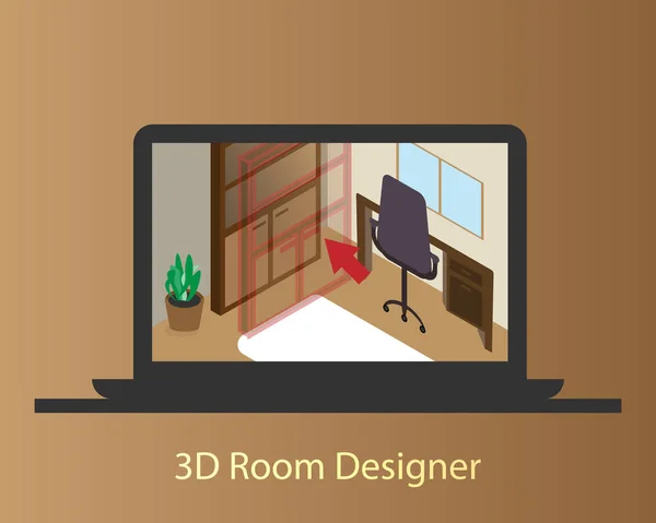 Room Designer Pianificare Propria Stanza Online Prima Acquistare Vettoriale — Vettoriale Stock