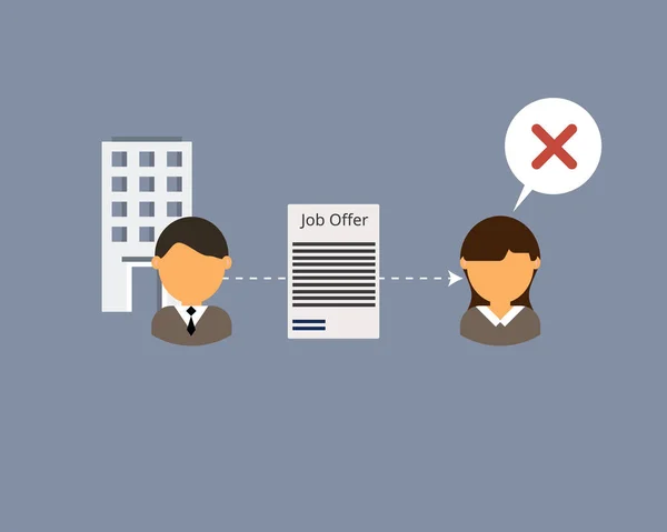 Receive Job Offer Reject Job Offer Vector — Stock Vector