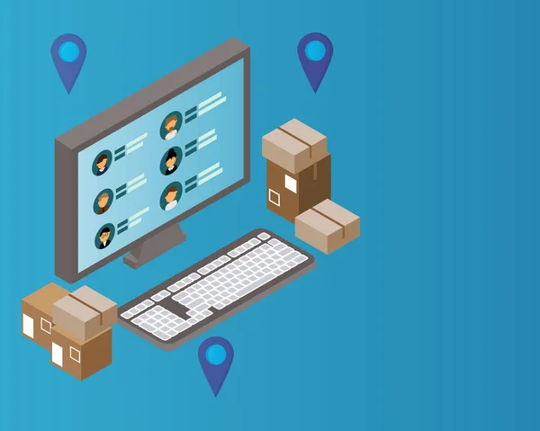 Omnichannel Inventory Management Echtzeit Mit Online Und Offline Lagerbestand — Stockvektor