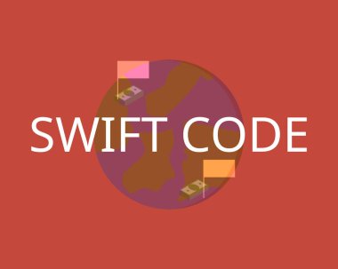 Swift code or SWIFT number is Business Identifier Codes (BIC) use to identify banks and financial institutions globally for overseas transfer clipart