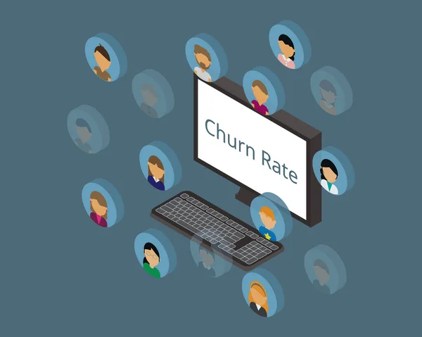 Churn Rate Das Ist Die Rate Mit Der Kunden Kündigen — Stockvektor