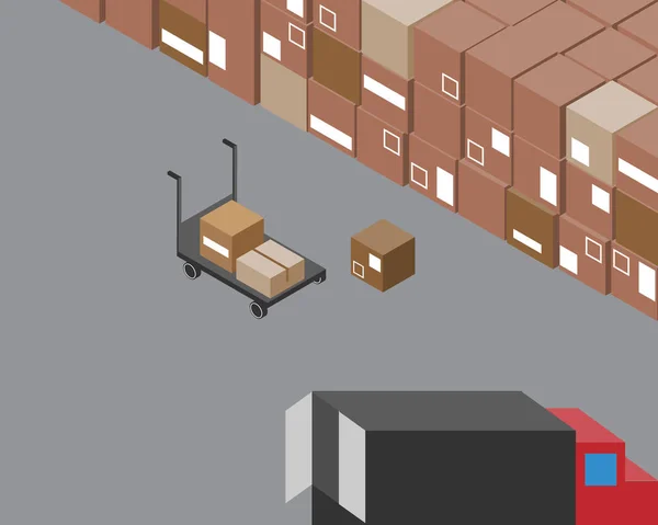 Custom Clearance Check Shipment Loading Warehouse Truck — Stock Vector