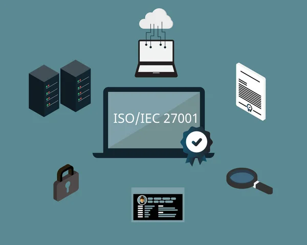 Iso27001 Information Security Management Keep Information Assets Secure — Stockový vektor