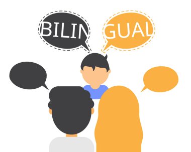 Raising Bilingual Children and make them speak different languages clipart