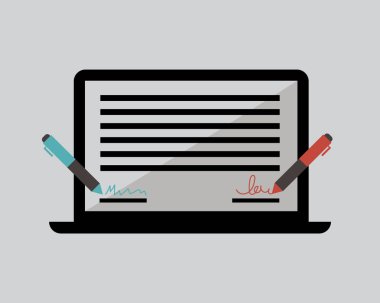 Belgeyi dizüstü bilgisayarla herhangi bir yere imzalamak için e-imza