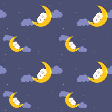 Şirin koyunlar ay dokusunda uyuyor.