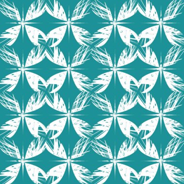 Kumaş için yeşil arka planda pürüzsüz bir kontrol ile etnik düzen