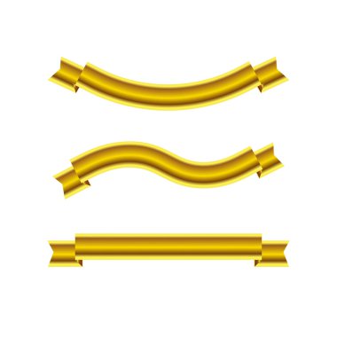 Altın şeritler orijinal yeni web ayarlamak ile degrade kafes, izole üzerinde beyaz arka plan illüstrasyon