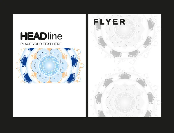 Abstrakt marokkansk geometrisk brosjyre Modell for flyers utforming Layout-formular i A4-størrelse, vertikale og frie fonter brukes . – stockvektor