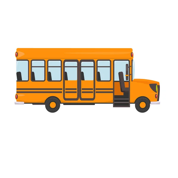 Autobús escolar amarillo realista aislado sobre fondo blanco . — Vector de stock
